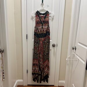 Bohemian Printed Maxi Dress in Multi-Color